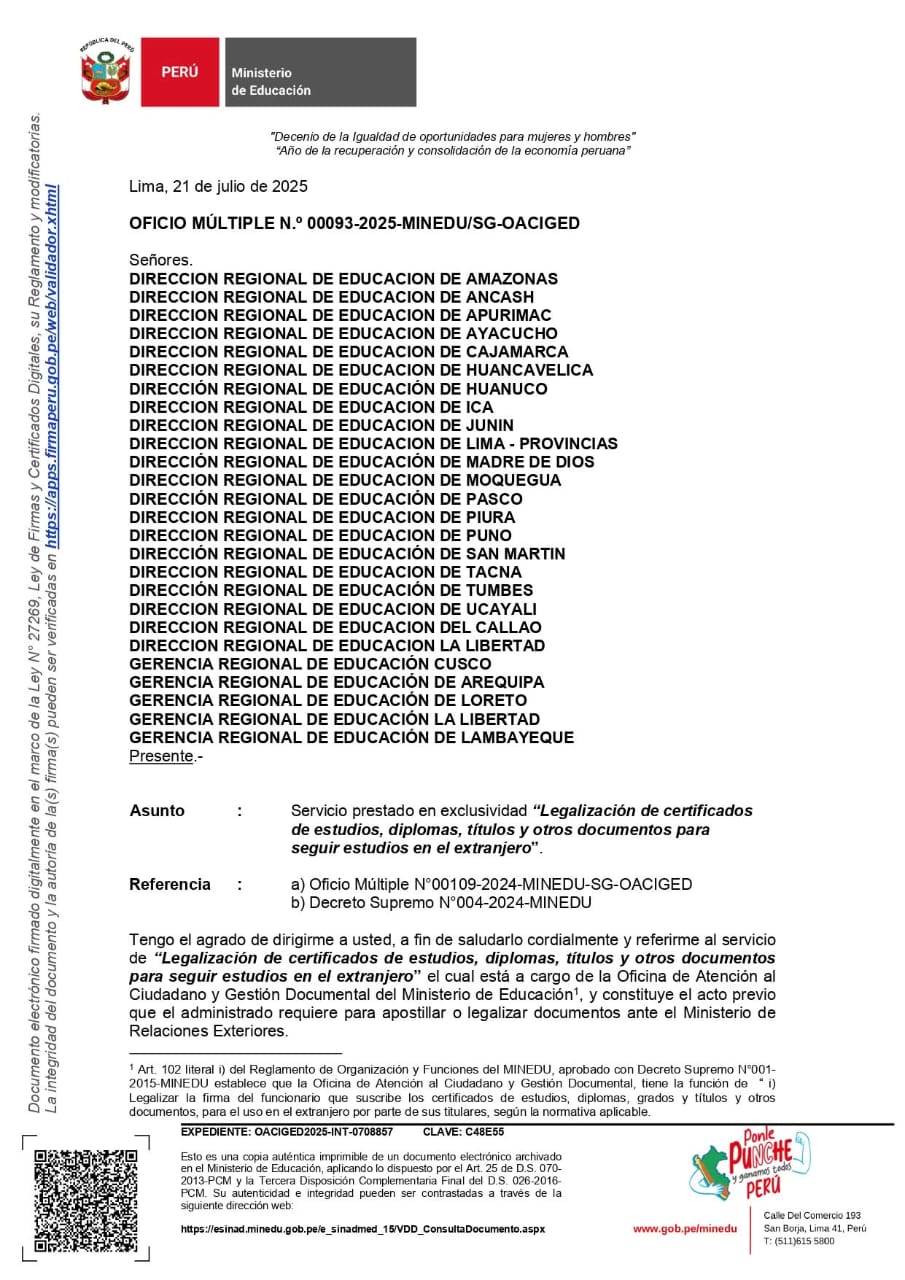 Legalización de Documentos para Estudios en el Extranjero
